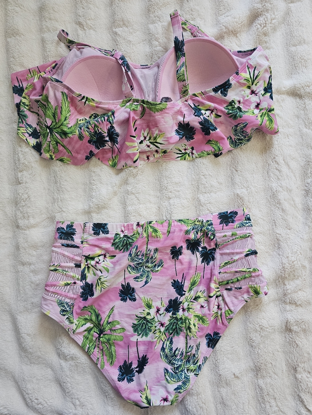 torrid Pink Tropical Print High-Waist Bikini Set - Picture 2 of 4